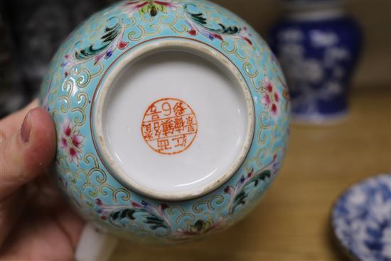 A collection of Chinese blue and white ceramics